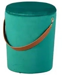 Livetastic Hocker, Gr&uuml;n, Textil, zylindrisch, 35x45x35 cm, Stauraum, Wohnzimmer,