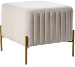 Beliani Hocker, Wei&szlig;, Textil, Quadratisch, 47x43x47 cm, Wohnzimmer, Hocker,