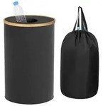 Relaxdays Pfandsammler, Schwarz, Textil, Holz, Kunststoff, 40x75x40 cm,