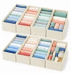 Relaxdays Schubladenorganizer, Beige, Papier, Textil, 17x11x40 cm, Schlafzimmer,