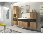 P & B Badezimmer, Graphit, Erle, Kastanieneiche, Holzwerkstoff, 5-teilig, 2...