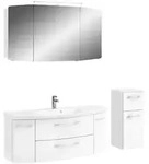 Pelipal Badezimmer Cassca, Wei&szlig;, Wei&szlig; Hochglanz, Holzwerkstoff, 4-teilig, 7