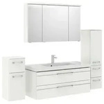 Pelipal Badezimmer Balto, Wei&szlig; Hochglanz, Wei&szlig;, Holzwerkstoff, 5-teilig, 9 F&auml;cher,