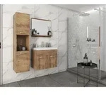 P & B Badezimmer, Kastanieneiche, Holzwerkstoff, 4-teilig, 2 F&auml;cher, 5...