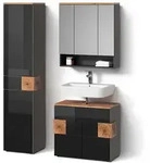 Livinity&reg; Badm&ouml;bel-Set, Anthrazit, Holzwerkstoff, 17 F&auml;cher, 1 Schubladen,