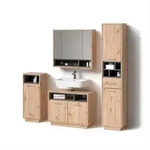 Livinity&reg; Badm&ouml;bel-Set, Eiche Artisan, Holzwerkstoff, 16 F&auml;cher, 1...
