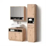 Livinity&reg; Badm&ouml;bel-Set, Eiche Artisan, Holzwerkstoff, 19 F&auml;cher, 1...