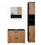 Vicco Badm&ouml;bel-Set, Eiche, Anthrazit, Holzwerkstoff, 11 F&auml;cher, 2 Schubladen,...