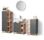Livinity&reg; Badm&ouml;bel-Set, Anthrazit, Holzwerkstoff, 17 F&auml;cher, 1 Schubladen,