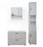 Vicco Badm&ouml;bel-Set, Wei&szlig; Hochglanz, Holzwerkstoff, 11 F&auml;cher, 2 Schubladen,...