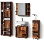 Livinity&reg; Badm&ouml;bel-Set, Wildeiche, Holzwerkstoff, 20 F&auml;cher, 8 Schubladen,