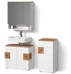 Livinity&reg; Badm&ouml;bel-Set, Wei&szlig;, Holzwerkstoff, 14 F&auml;cher, 1 Schubladen,...