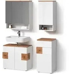Livinity&reg; Badm&ouml;bel-Set, Wei&szlig;, Holzwerkstoff, 18 F&auml;cher, 1 Schubladen,...
