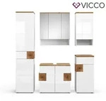 Vicco Badm&ouml;bel-Set, Wei&szlig; Hochglanz, Holzwerkstoff, 20 F&auml;cher, 2 Schubladen,...