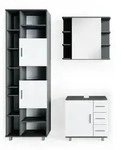 Vicco Badm&ouml;bel-Set, Anthrazit, Holzwerkstoff, 20 F&auml;cher, 3 Schubladen, nicht