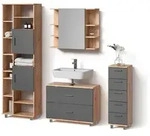 Livinity&reg; Badm&ouml;bel-Set, Eiche, Holzwerkstoff, 20 F&auml;cher, 7 Schubladen,...