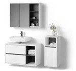 Livinity&reg; Badm&ouml;bel-Set, Wei&szlig;, Holzwerkstoff, 11 F&auml;cher, 2 Schubladen,...