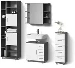 Livinity&reg; Badm&ouml;bel-Set, Anthrazit, Holzwerkstoff, 20 F&auml;cher, 8 Schubladen,