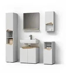Livinity&reg; Badm&ouml;bel-Kombination, Wei&szlig;, Holzwerkstoff, 14 F&auml;cher, Rechteckig,