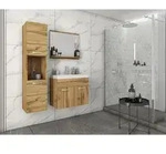 P & B Badezimmer, Eiche Wotan, Holzwerkstoff, 4-teilig, 4 F&auml;cher, 90 cm, Fsc,