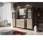 P & B Badezimmer, Eiche San Remo, Glas, Holzwerkstoff, 5-teilig, 7 F&auml;cher, 120...