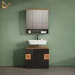 Livinity&reg; Badm&ouml;bel-Set, Anthrazit, Holzwerkstoff, 12 F&auml;cher, Rechteckig,...
