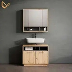 Livinity&reg; Badm&ouml;bel-Set, Eiche Artisan, Holzwerkstoff, 11 F&auml;cher, Rechteckig,