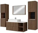 Mirjan24 Badm&ouml;bel-Set, Braun, Holzwerkstoff, 2 Schubladen, Rechteckig,...