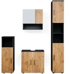 Vicco Badm&ouml;bel-Set, Eiche, Anthrazit, Holzwerkstoff, 16 F&auml;cher, nicht einzeln