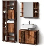 Livinity&reg; Badm&ouml;bel-Set, Wildeiche, Holzwerkstoff, 20 F&auml;cher, 2 Schubladen,
