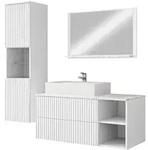 Mirjan24 Badm&ouml;bel-Set, Wei&szlig;, Holzwerkstoff, 2 Schubladen, Rechteckig,...