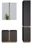 Vicco Badm&ouml;bel-Set, Anthrazit, Holzwerkstoff, 10 F&auml;cher, nicht einzeln