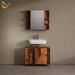 Livinity&reg; Badm&ouml;bel-Set, Wildeiche, Holzwerkstoff, 8 F&auml;cher, 2 Schubladen,