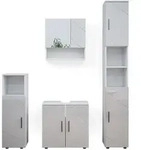 Vicco Badm&ouml;bel-Set, Wei&szlig; Hochglanz, Holzwerkstoff, 16 F&auml;cher, nicht einzeln