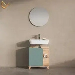 Livinity&reg; Badm&ouml;bel-Set, Blaugrau, Holzwerkstoff, 4 F&auml;cher, Rechteckig,...