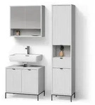 Livinity&reg; Badm&ouml;bel-Set, Wei&szlig;, Holzwerkstoff, 10 F&auml;cher, 1 Schubladen,...