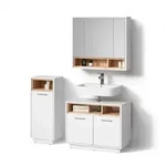 Livinity&reg; Badm&ouml;bel-Set, Wei&szlig;, Holzwerkstoff, 14 F&auml;cher, Rechteckig,...