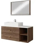 Mirjan24 Badm&ouml;bel-Set, Braun, Holzwerkstoff, 2 Schubladen, Rechteckig,...