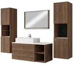 Mirjan24 Badm&ouml;bel-Set, Braun, Holzwerkstoff, 2 Schubladen, Rechteckig,...