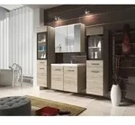 P & B Badezimmer, Eiche San Remo, Glas, Holzwerkstoff, 5-teilig, 8 F&auml;cher, 120...
