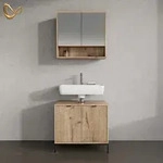 Livinity&reg; Badm&ouml;bel-Set, Eiche, Holzwerkstoff, 6 F&auml;cher, Rechteckig, 70x63x45...