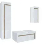 Vladon Badm&ouml;belset, Eiche San Remo, Holzwerkstoff, 200x193x51 cm, Badezimmer,