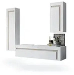 Vladon Badm&ouml;belset, Eiche San Remo, Holzwerkstoff, 210x185x51 cm, Badezimmer,