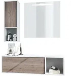 Vladon Badm&ouml;belset, Silbereichen, Holzwerkstoff, 126.5x190x46 cm, Badezimmer,
