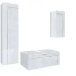 Vladon Badm&ouml;belset, Wei&szlig; Hochglanz, Holzwerkstoff, 200x193x51 cm, Badezimmer,