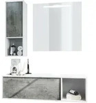 Vladon Badm&ouml;belset, Dunkelgrau, Holzwerkstoff, 126.5x190x46 cm, Badezimmer,