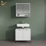 Livinity&reg; Badm&ouml;bel-Set, Wei&szlig;, Holzwerkstoff, 6 F&auml;cher, Rechteckig, 70x63x45...