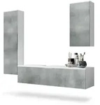 Vladon Badm&ouml;belset, Dunkelgrau, Holzwerkstoff, 210x185x51 cm, Badezimmer,