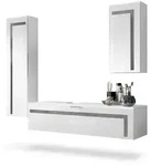Vladon Badm&ouml;belset, Dunkelgrau, Holzwerkstoff, 210x185x51 cm, Badezimmer,