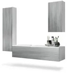 Vladon Badm&ouml;belset, Anthrazit, Holzwerkstoff, 210x185x51 cm, Badezimmer,